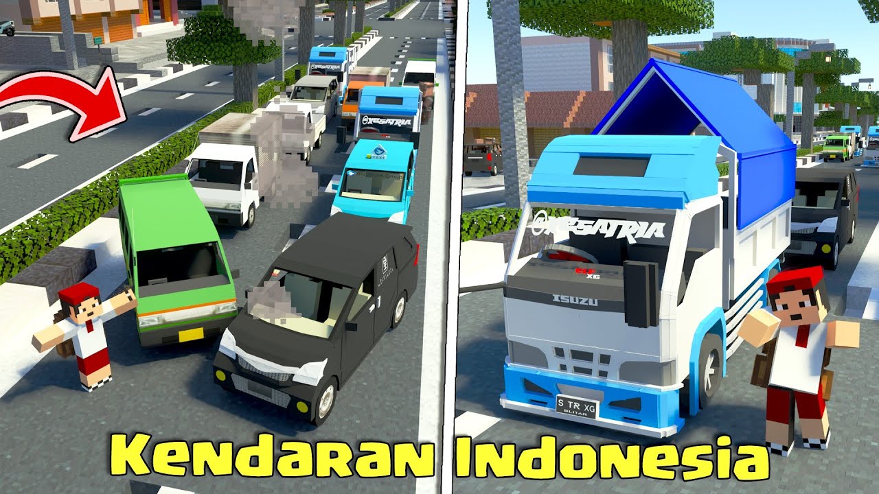 Addon Truk Terpal Oleng dan Kendaraan Nuansa Indonesia di MCPE
