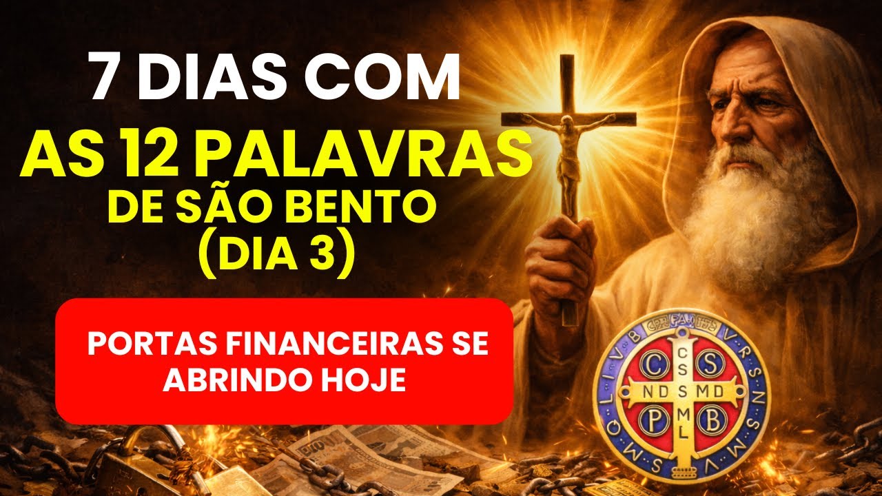 📿 ORAÇÃO DAS 12 PALAVRAS DE SÃO BENTO (DIA 3) 🚪 Portas Financeiras se Abrindo HOJE
