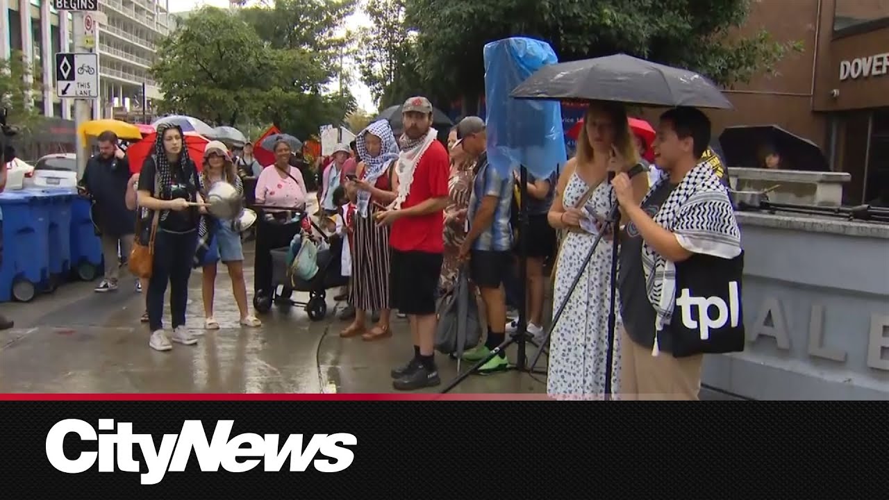 Pro-Palestinian rallies outside Bloor-Danforth TTC stations