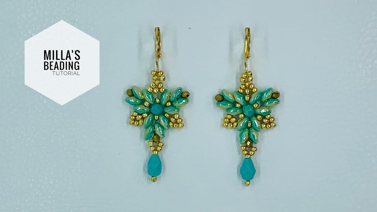 Turquoise Beaded Earrings  - beading tutorial