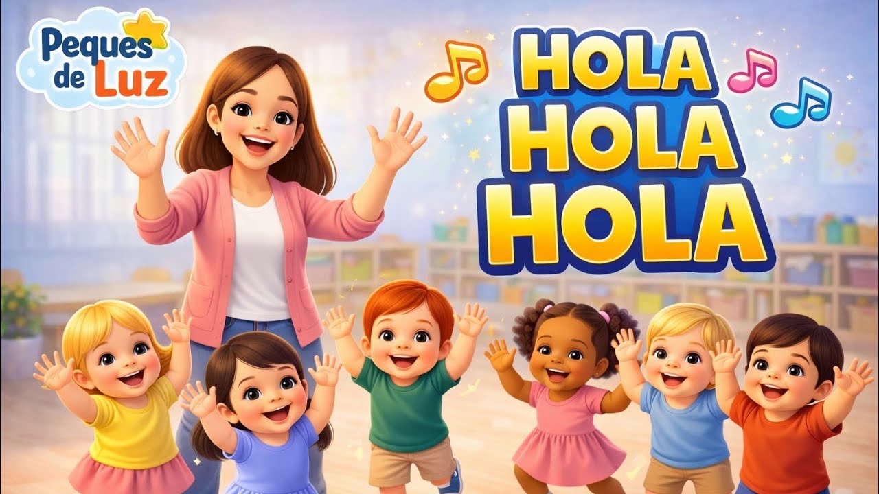Hola Hola Hola 👋 Canci&oacute;n Infantil para Saludar y Bailar | Educaci&oacute;n Infantil  | Los peques de Luz