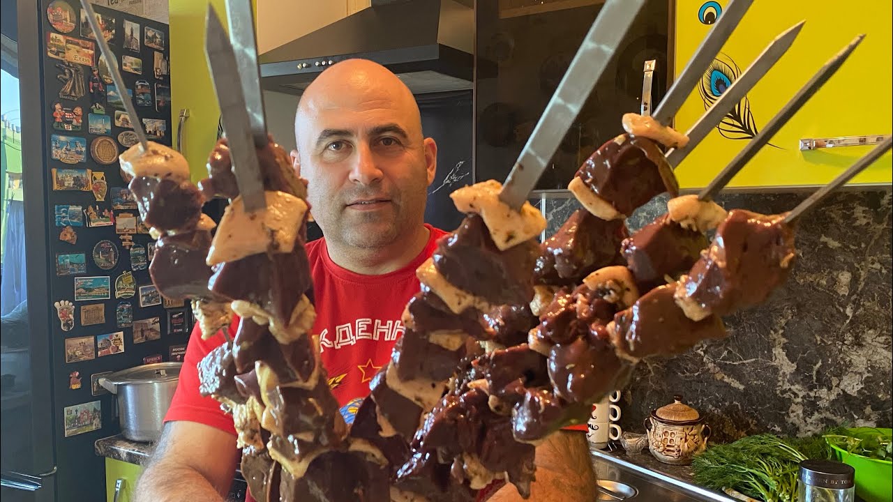 ШАШЛЫК ИЗ ПЕЧЕНИ С САЛОМ @Armen_kulinariya