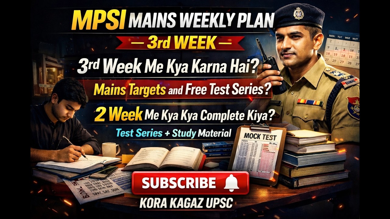 MPSI Mains Weekly Plan 3 🎯| 3rd week target MPSI Mains | MPSI Mains taiyari kese kre? MPSI Strategy