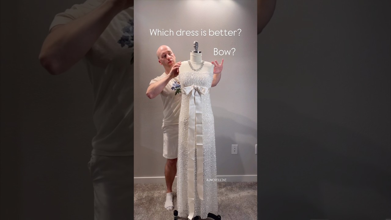 Bow or no bow? #sewing #dresses #wedding #gowns #diyfashion #redcarpet #designer #sparkle