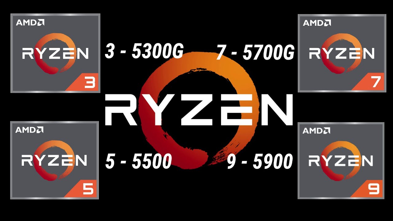 AMD Ryzen 3-5300G vs 5-5500 vs 7-5700G vs 9-5900 Desktop Processor Spec Comparison l Gaming, Editing