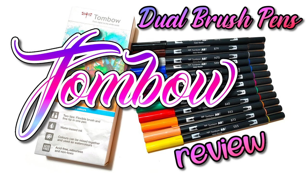 TOMBOW DUAL BRUSH PENS 12 ❃ Recensione - Swatches, Lettering Semplice ed Effetti Acquerello | Review