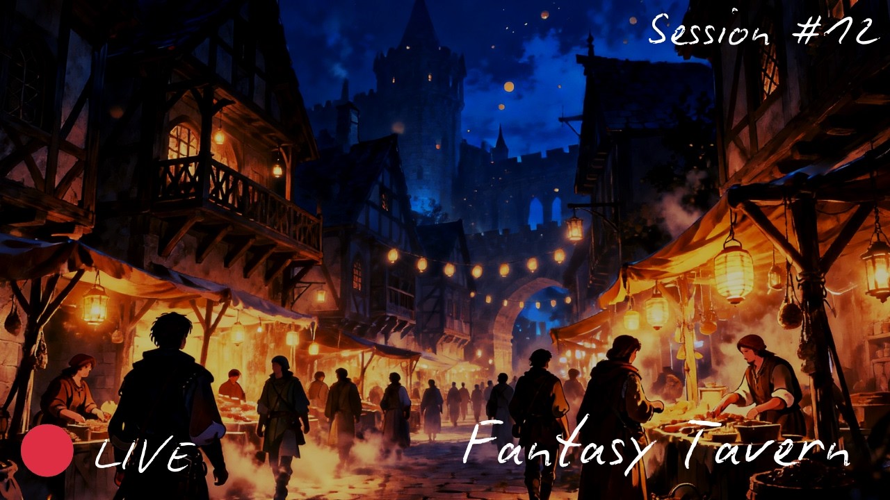 🔴 LIVE Warm Medieval Tavern Ambience 🍻 Fantasy D&D Music Experience | Session 12