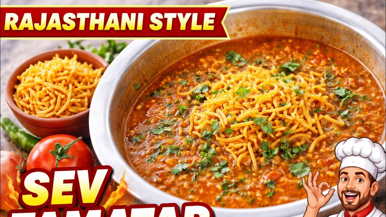 राजस्थानी ढाबा स्टाइल सेव टमाटर की सब्जी। Sev Tamater ki Sabzi/Subji Recipe। Sev Tameta nu Shak।