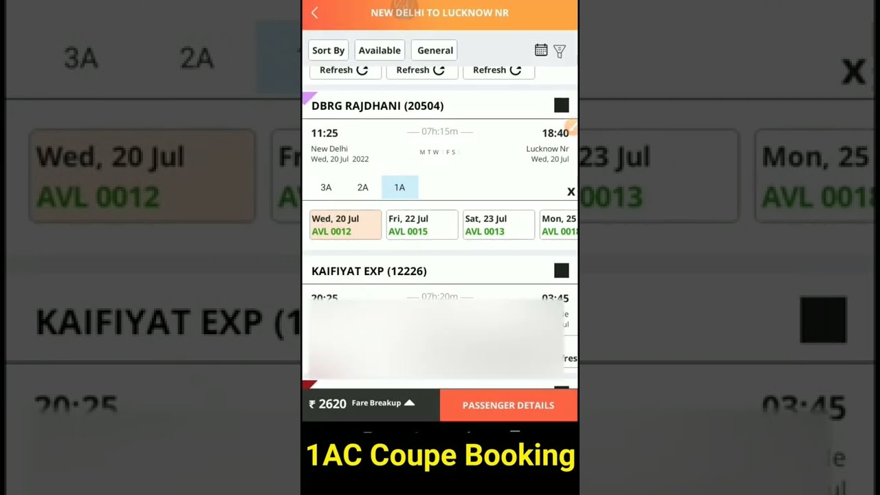 How to book coupe in first class ac | cabin coupe in first ac | coupe coach in indian railways