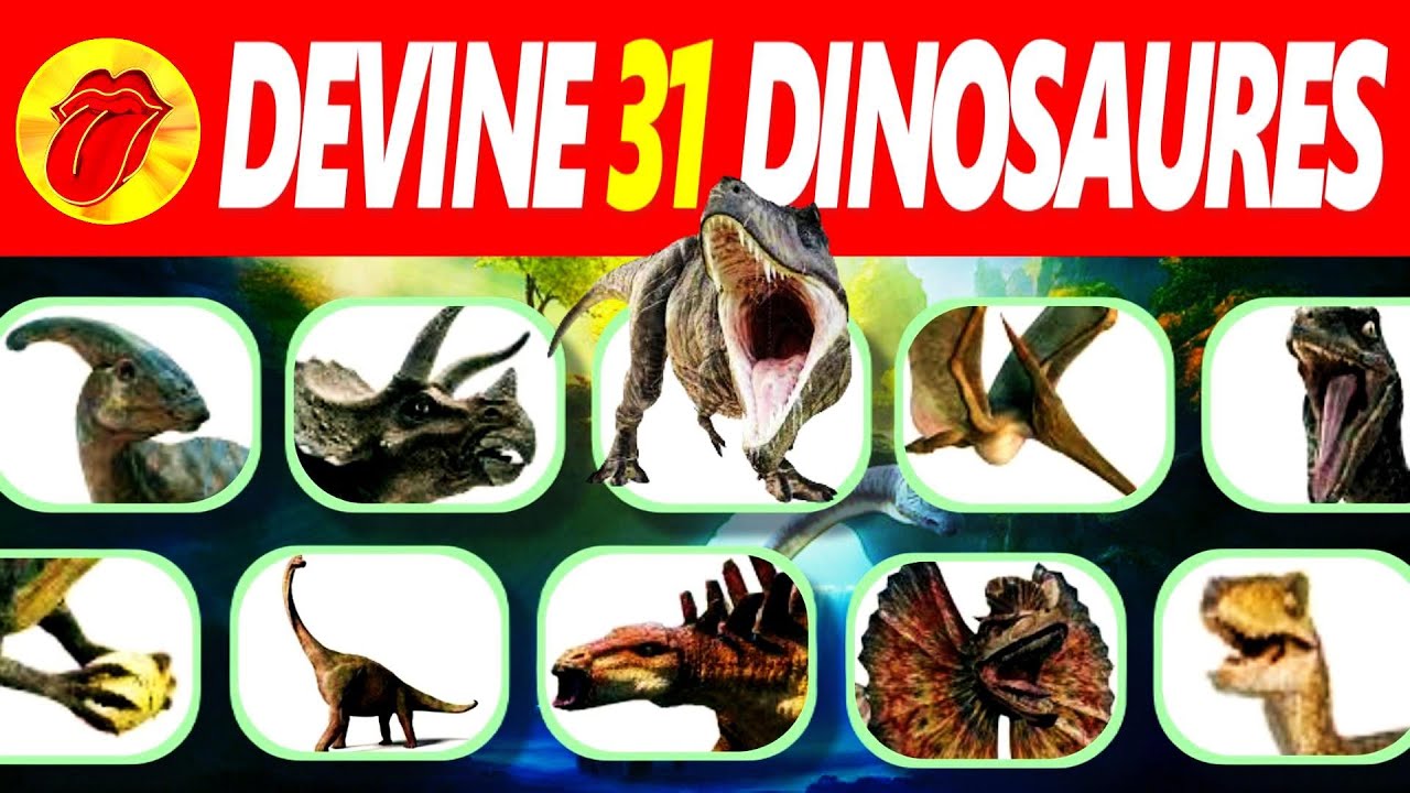 🐉Devine 31 DINOSAURES en 3 sec - Apprends tous les dinosaures en Fran&ccedil;ais - Quiz Langue