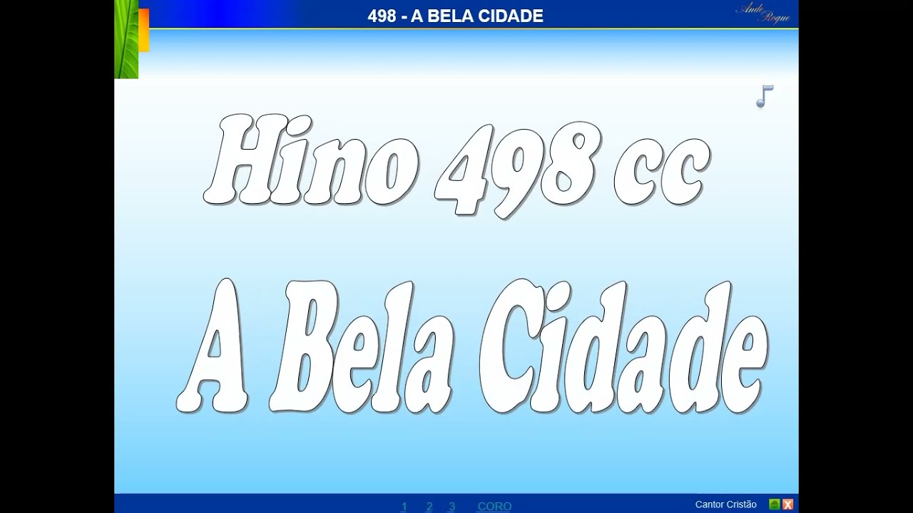 Cantor Crist&atilde;o 498 - A Bela Cidade