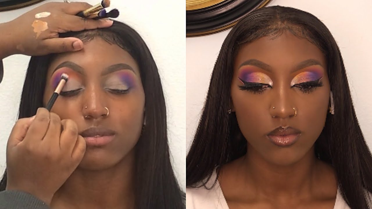 Rainbow Semi-cut Crease Client Makeup Tutorial | ft. Dossier