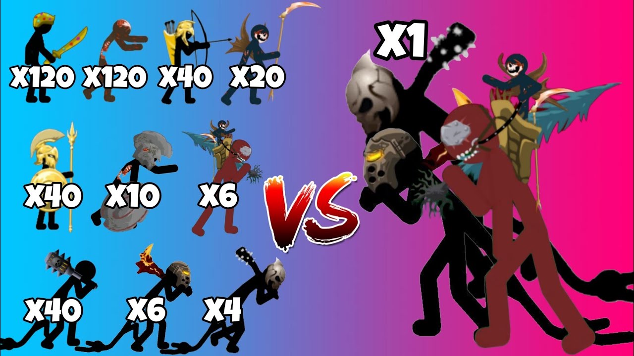 All stick figures vs final boss, giant leader and zombie kai giant - stick war legacy
