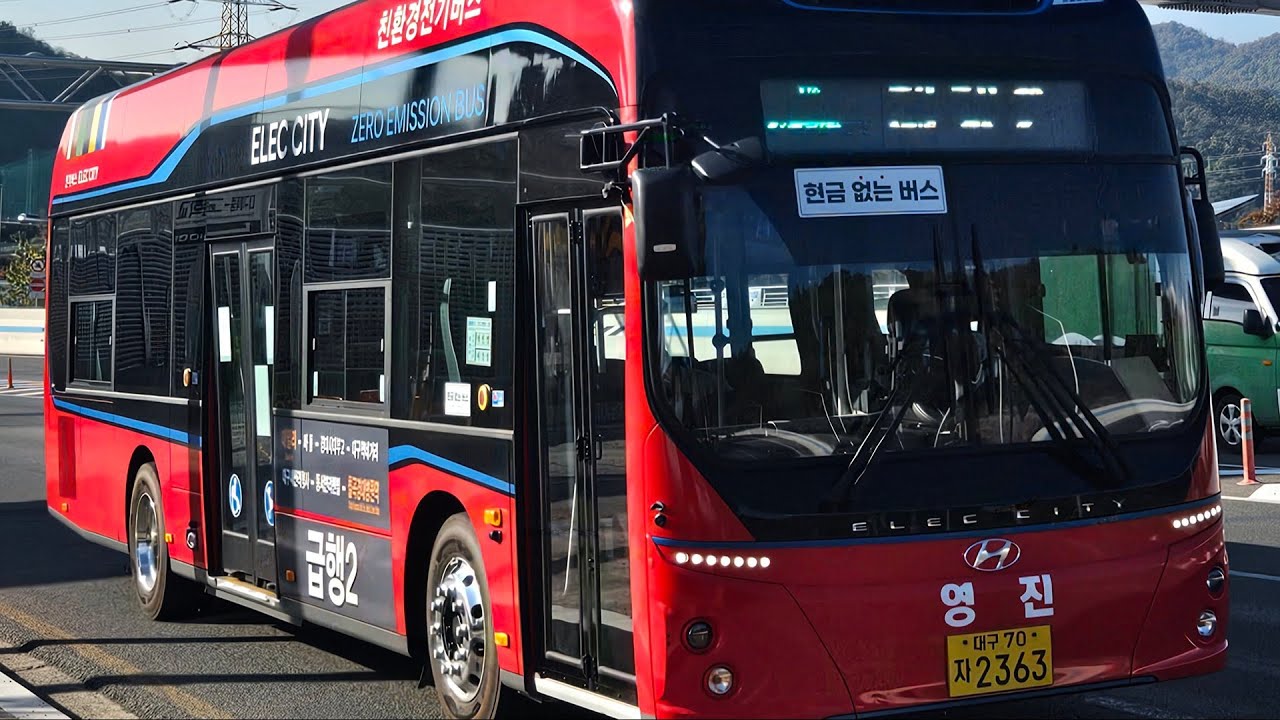 대구 급행2번 영진교통 (2호선반월당역2~동성초등학교앞) 구간 2363호 24년식 일렉시티2 EV 전기 좌석 주행영상