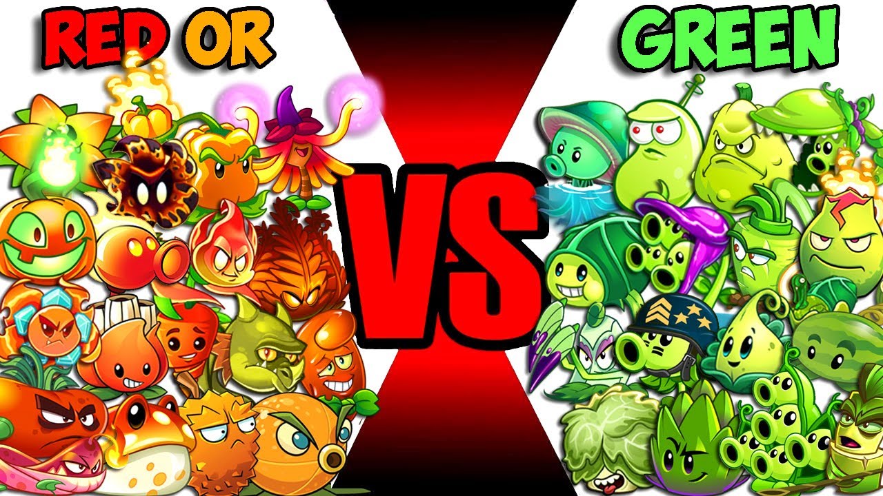 All Plants Team RED-ORANGE vs GREEN - Who Will Win? - PVz 2 Team Plant vs Team Plant