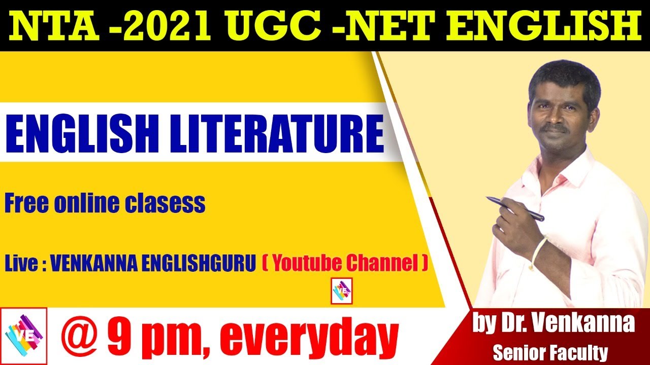 Уроки английской литературы UGC-NET II NTA-ENGLISH II AP-SET II TS-SET II VENKANNA ENGLISHGURU