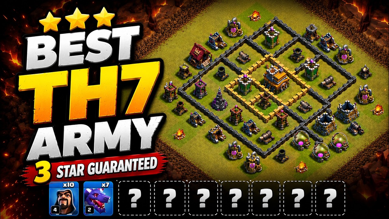 TH7 Dragon Attack | Best TH7 Army for 3 Stars | Clash of Clans