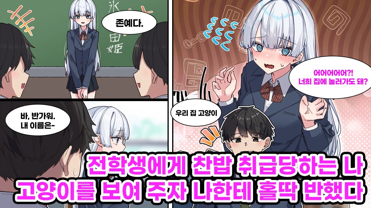 얼음 공주라고 불리는 미소녀 전학생의 옆자리에 앉은 나. 싸늘하기 그지없는 태도로 나와 눈도 마주치지 않는 그녀에게 고양이 사진을 보여 준 결과... [만화] [연애]