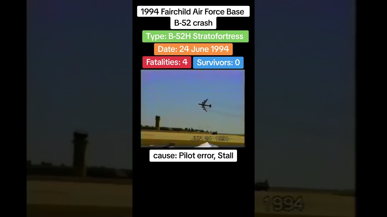 1994 Fairchild Air Force Base B-52 crash footage #rip #crash #shorts