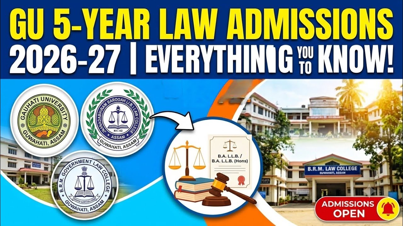 GU 5-Year B.A. L.L.B. Admission 2026🚨 Merit List Out | JBLC & BRM Govt Law College Admission Details