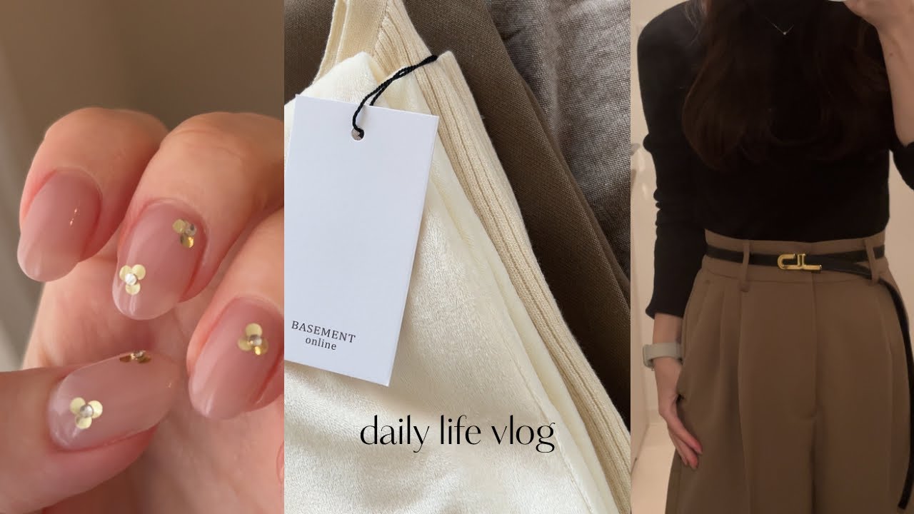 vlog｜春を楽しむ社会人の5日間切り抜き🍓🫧｜セルフネイル｜購入品紹介(basement,ピラティスウェア)｜TOEIC勉強｜出勤コーデ｜