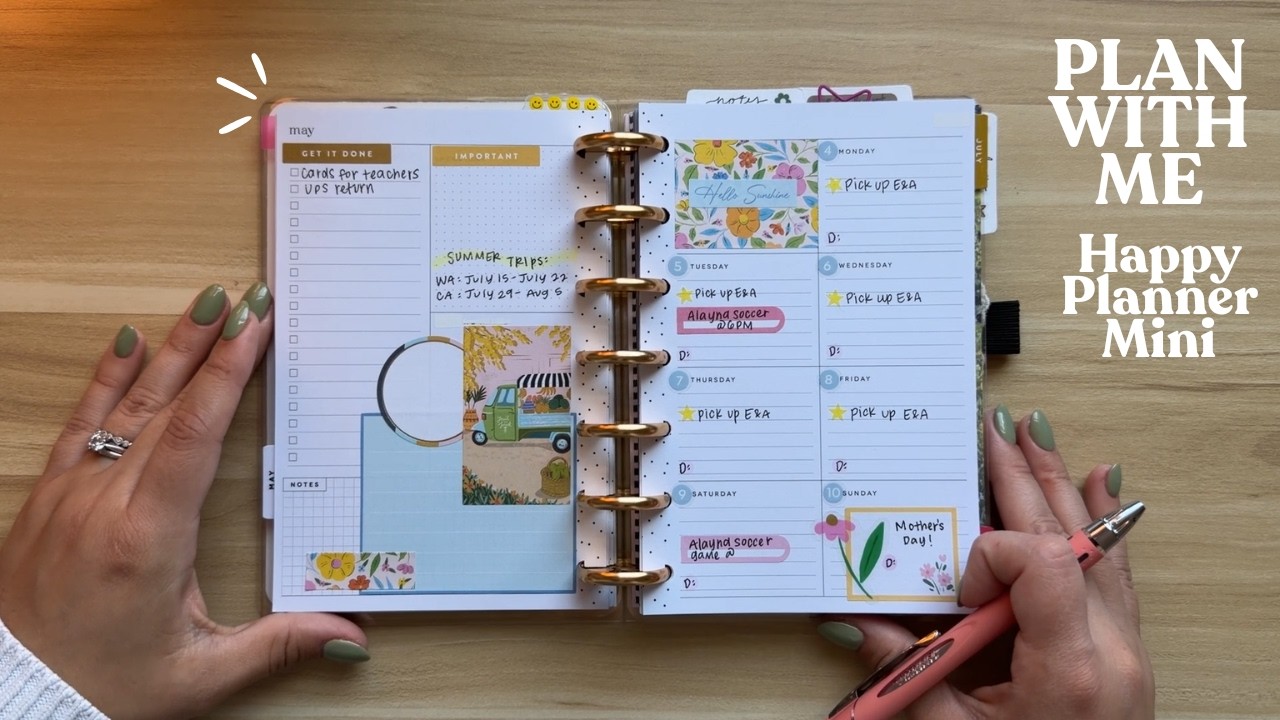Уютные дневники за рабочим столом // Планирую в Happy Planner Mini!