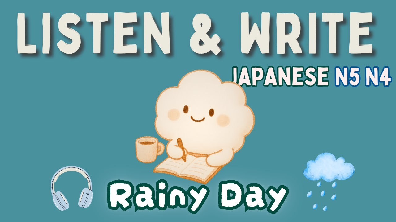Japanese Dictation & Shadowing Series: Relax, Listen & Learn Rain Onomatopoeias 🌧️