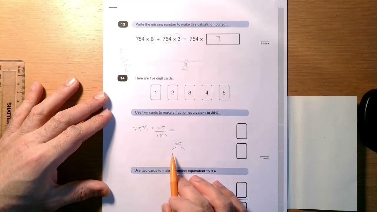 2023 Key Stage 2 Mathematics Paper 3 Questions 13 and 14