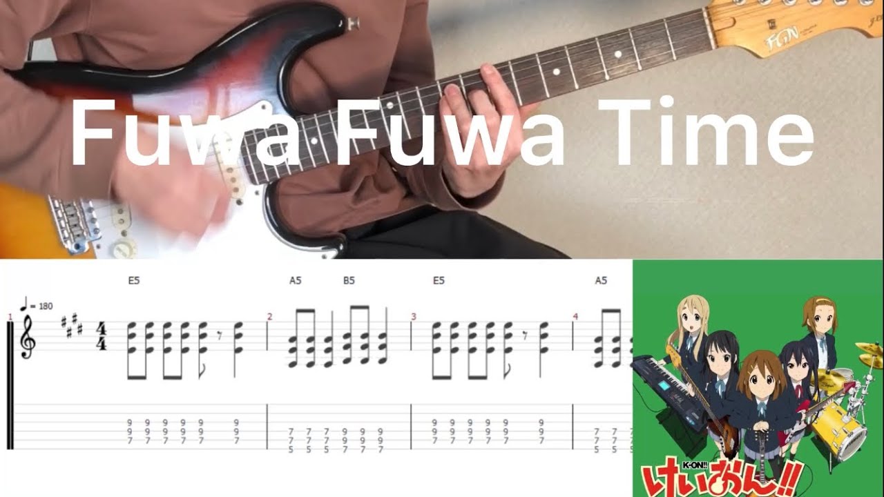 K-ON! - Fuwa Fuwa Time (guitar cover with tabs & chords)