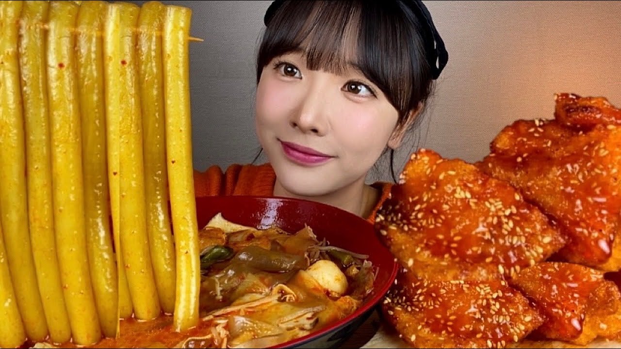 뉴진면 가득 마라탕에 꿔바로우 찍어먹기🔥