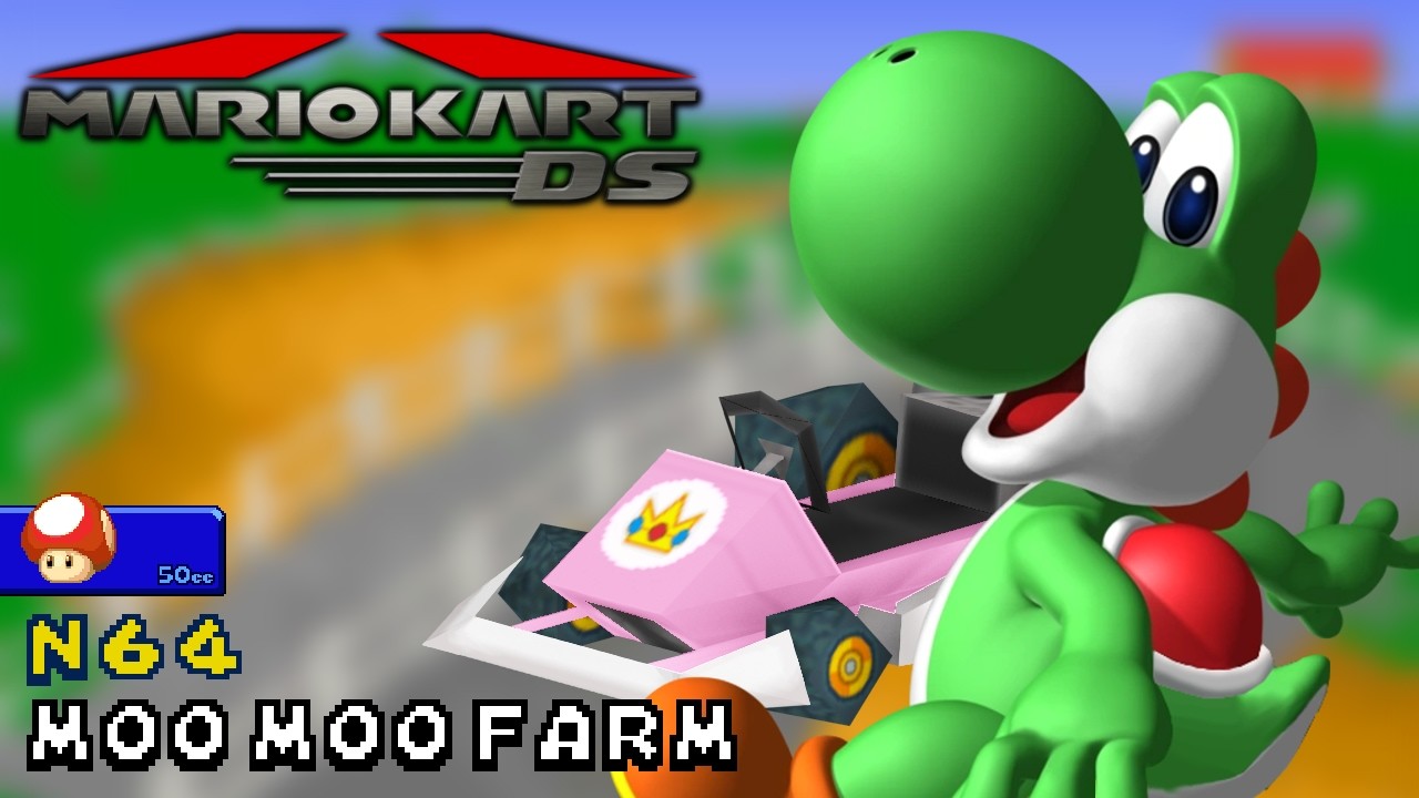 Mario Kart DS - 50cc - Yoshi - Standard PC - N64 Moo Moo Farm | Ep. 3698