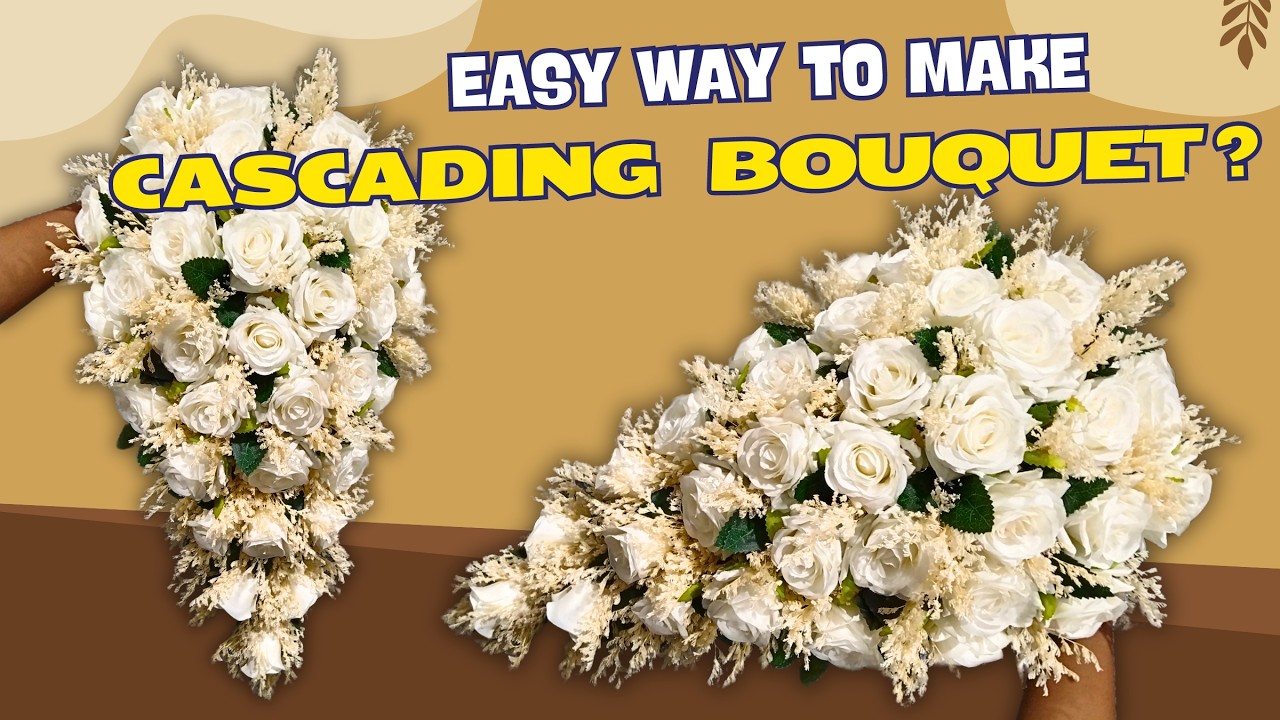 DIY Cascading Bridal Bouquet Tutorial for Budget-Friendly Weddings 2024