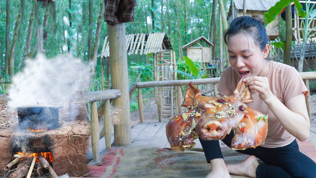 My Free Life Harvesting Green Jackfruit, Pineapple, Boar Go to Market to Sell - Traditional Cooking
