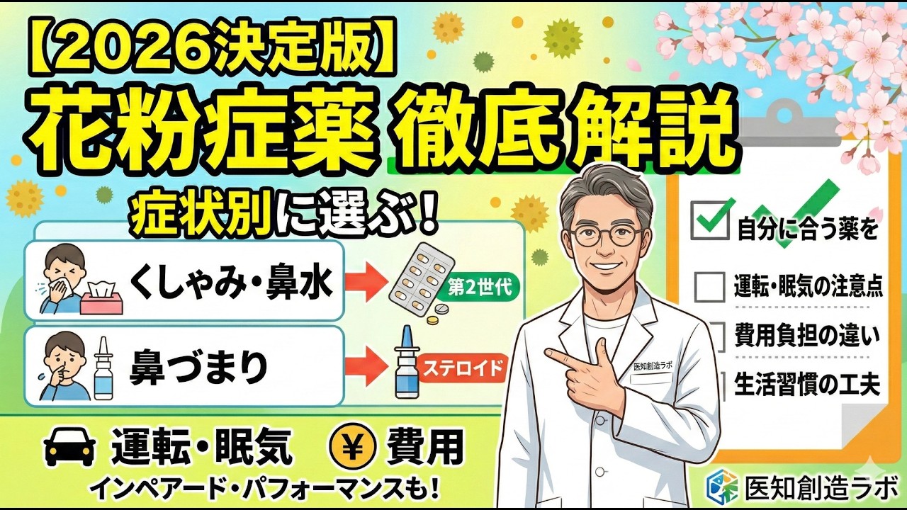 【2026年最新版】花粉症の薬、どれを選べばいい？抗アレルギー薬を徹底解説！【医知創造ラボ】