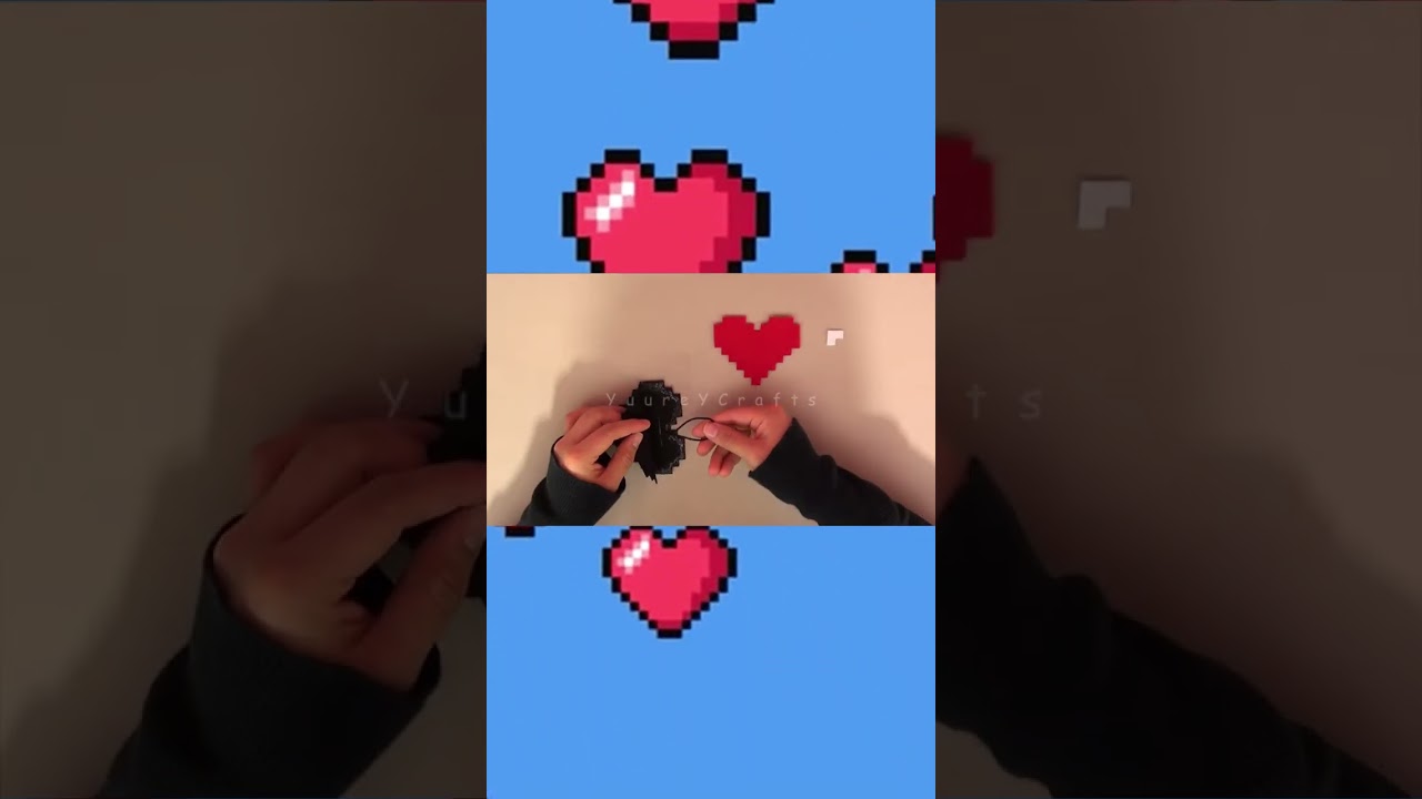 PIXEL HEART / CORAZON 8 BIT / VALENTINE&acute;S DAY / DIY - YuureYCrafts #shorts #youtubeshorts #diy