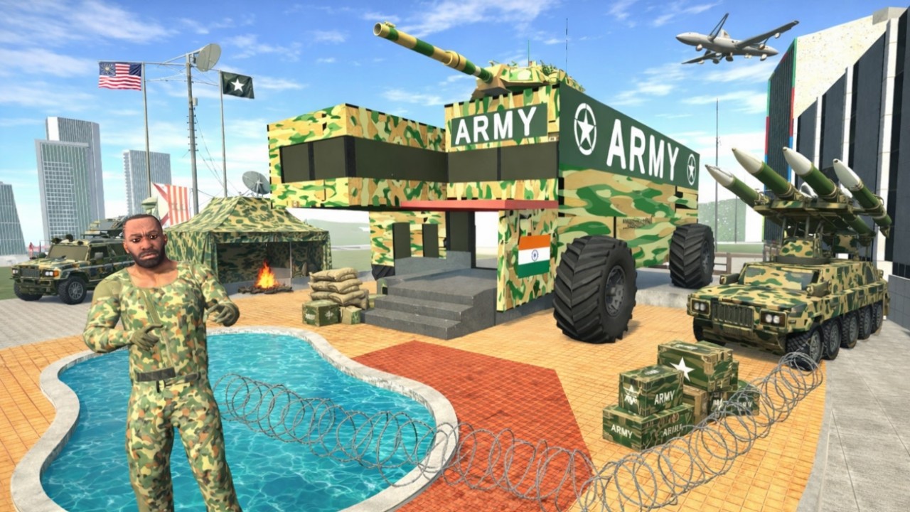 Franklin Change House to Army Tank in Indian Bike Driving 3D | GTA 5
