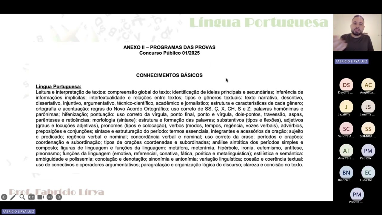 Aula 1   Concurso Guarujá Peb 1 2025   Língua Portuguesa   Prof  Fabrício Lirya