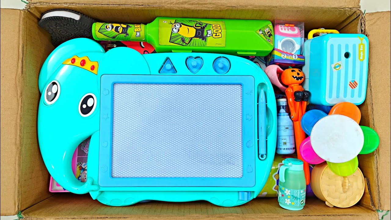 Unboxing Fancy Stationery Items - password pencil case, sketch pens, sharpener, school supplies, toy