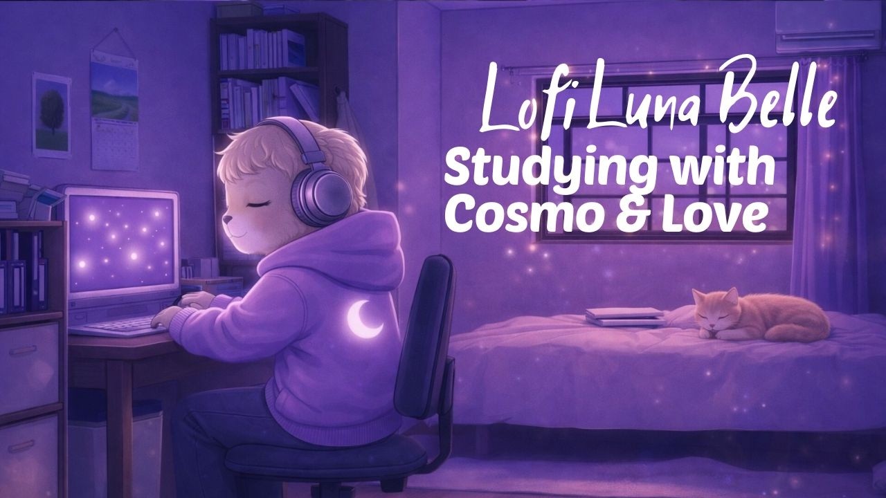🌌💙 Lofi Luna Belle  Studying with Cosmo & Love Lo-Fi Beats for Focus, Warmth & Gentle Inspiration ☕✨