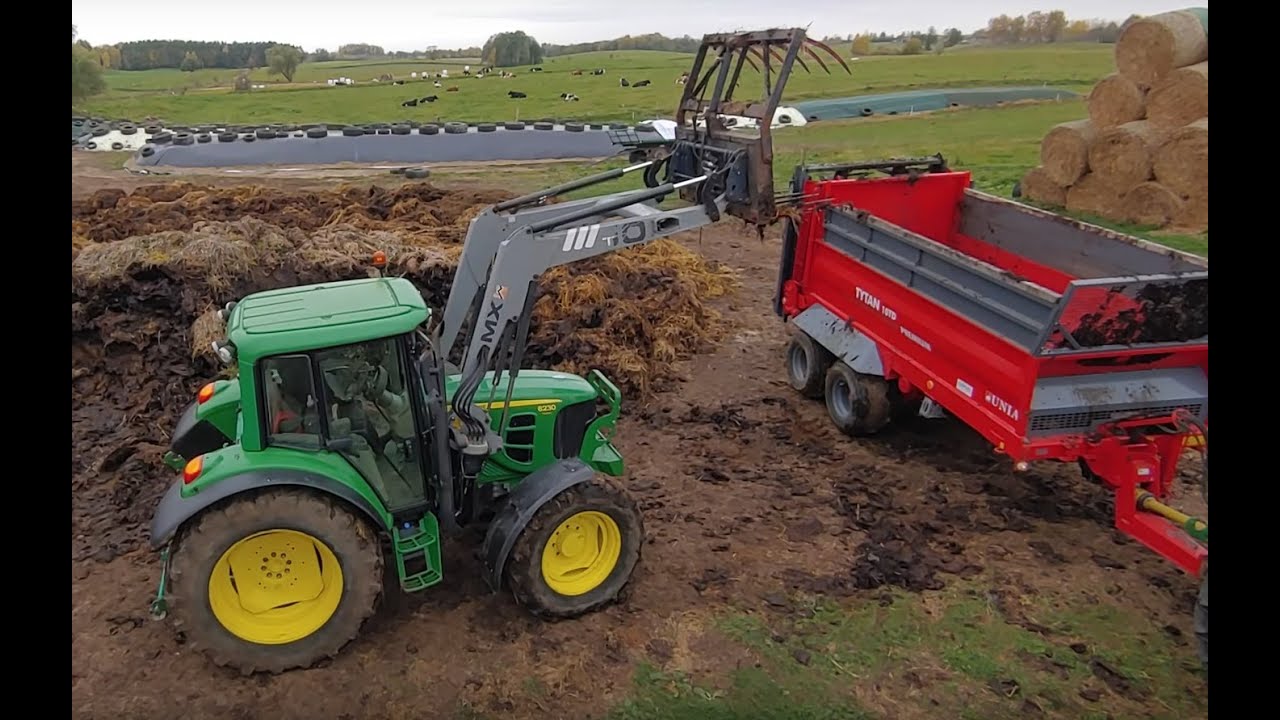 Ładujemy obornik John deere 6230 Premium Unia tytan 10 td premium dźwięk silnika sound engine mx t10