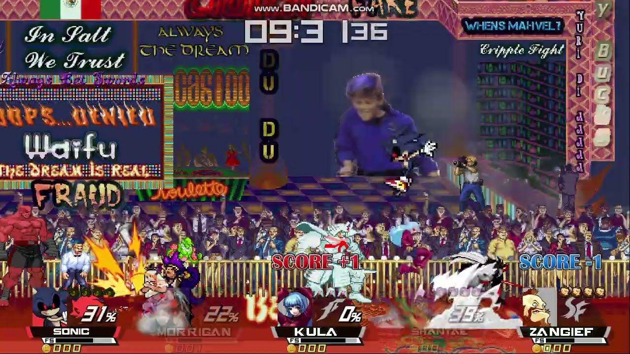 Smash Battles! Sonic (Me Sonic.exe) vs Morrigan vs Kula s Shantae vs Zangief