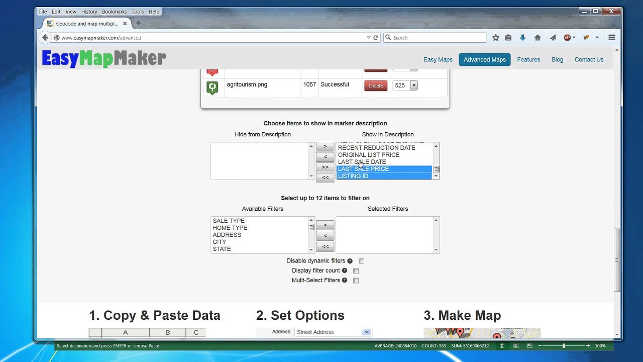 Advanced map features in EasyMapMaker.com