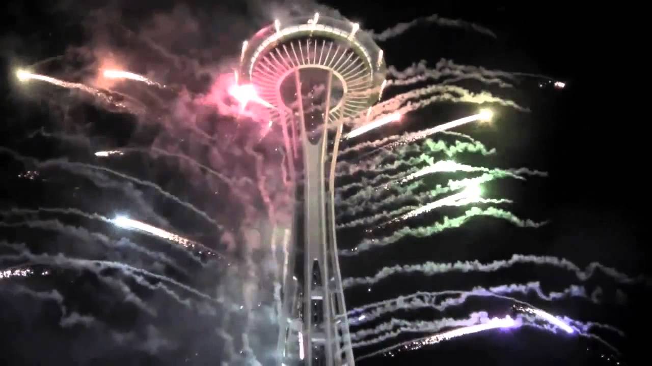 Seattle Fireworks NYE 2012 in reverse!