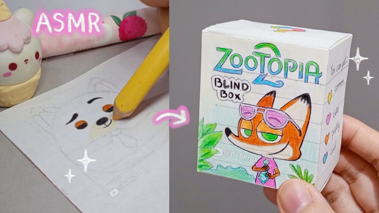 ✨ Paper DIY Blind Box Unboxing 💖 ZOOTOPIA 2 Nick | ASMR | Drawing 