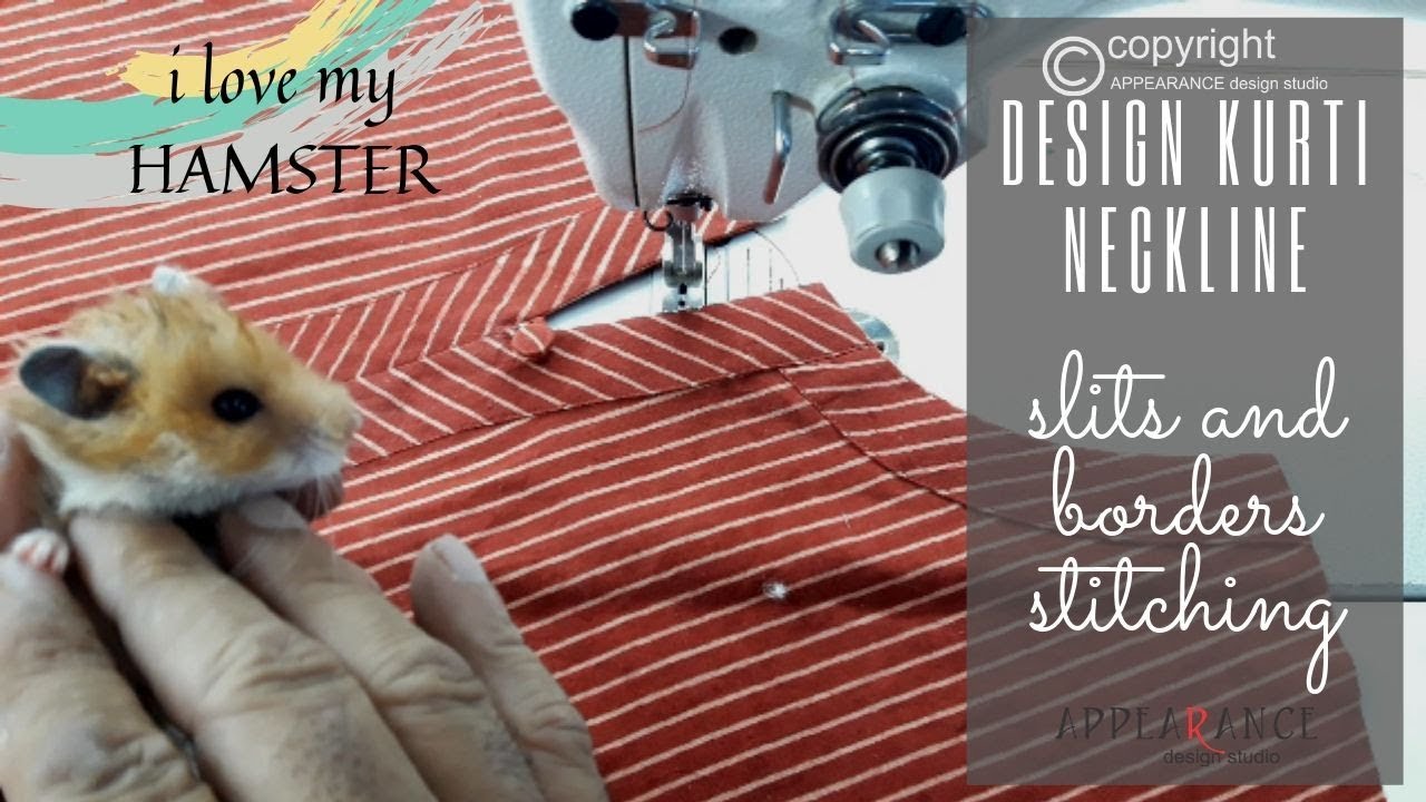 Sewing Hacks | Design Kurti Neckline With Neck Slits And Borders Stitching | Sewing For Beginners
