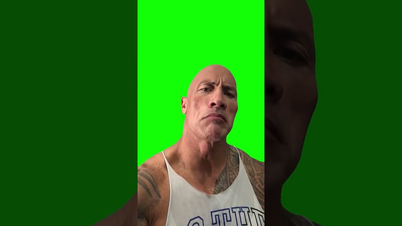 The Rock Eyebrow Raise Green Screen (Full Vertical version 4K) 🤨🗿
