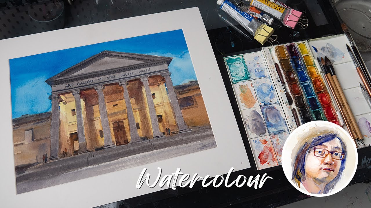 Painting the Art Gallery of NSW in Watercolour | Timelapse