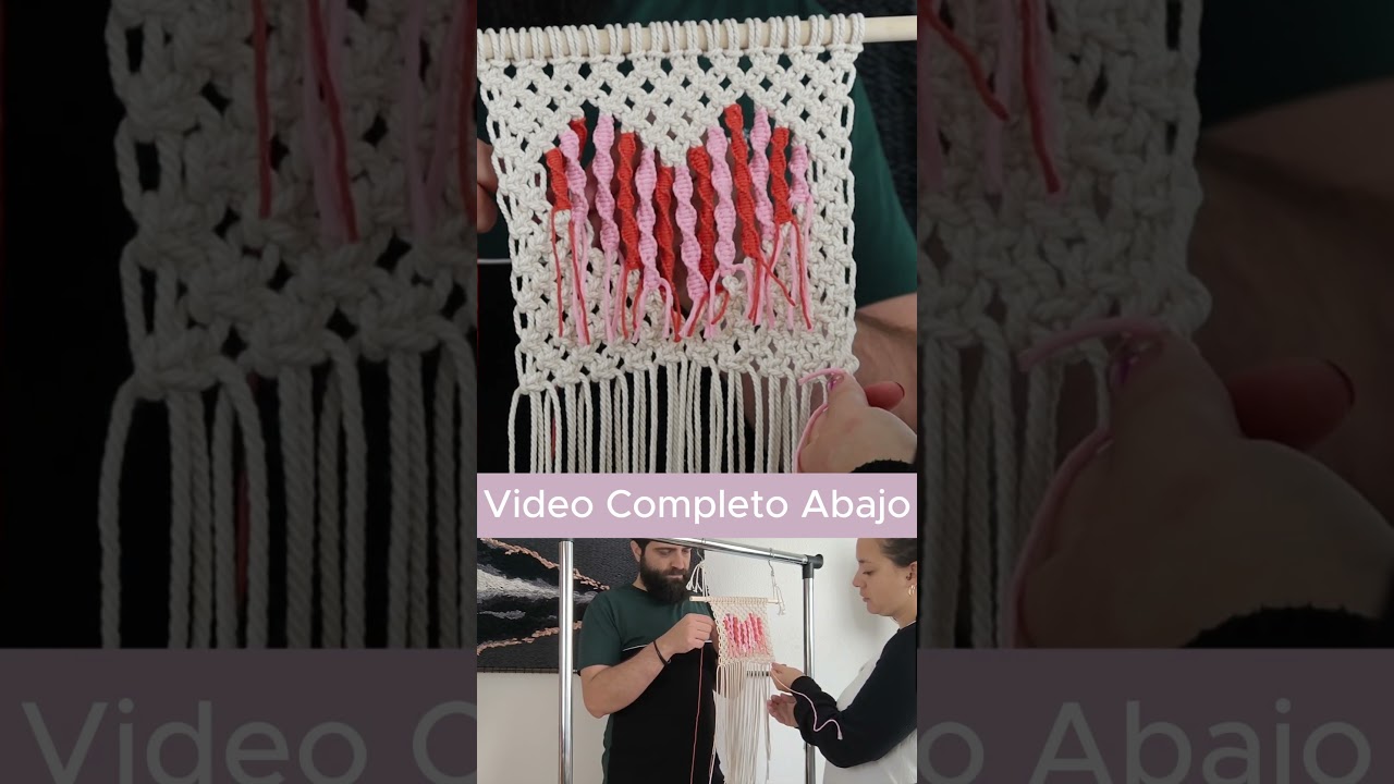 DIY En Pareja tapiz corazón de macramé paso 19