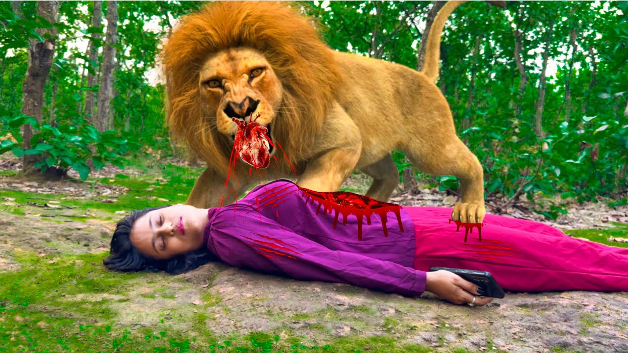 Lion Attack Girl In The Forest | Lion Attack Jungle | Lion Attack Stories