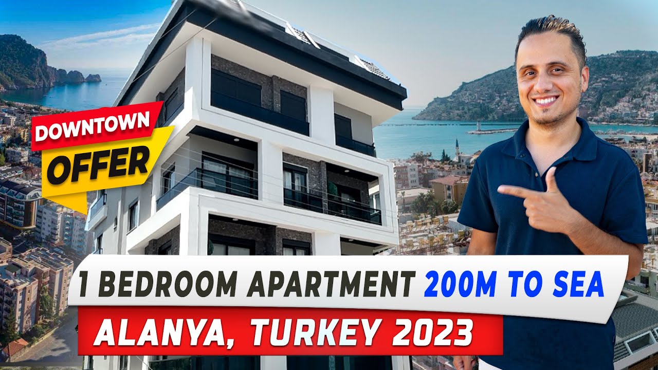 Furnished 1 bedroom apartment for sale in ALANYA Center only 200 meters away from the beach 2023